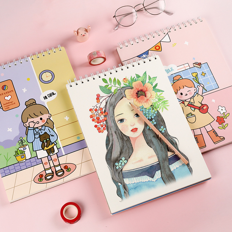 Sổ Ký Hoạ Gáy Lò Xo Cao Cấp A4 Sketchbook - Giao Mẫu Ngẫu Nhiên