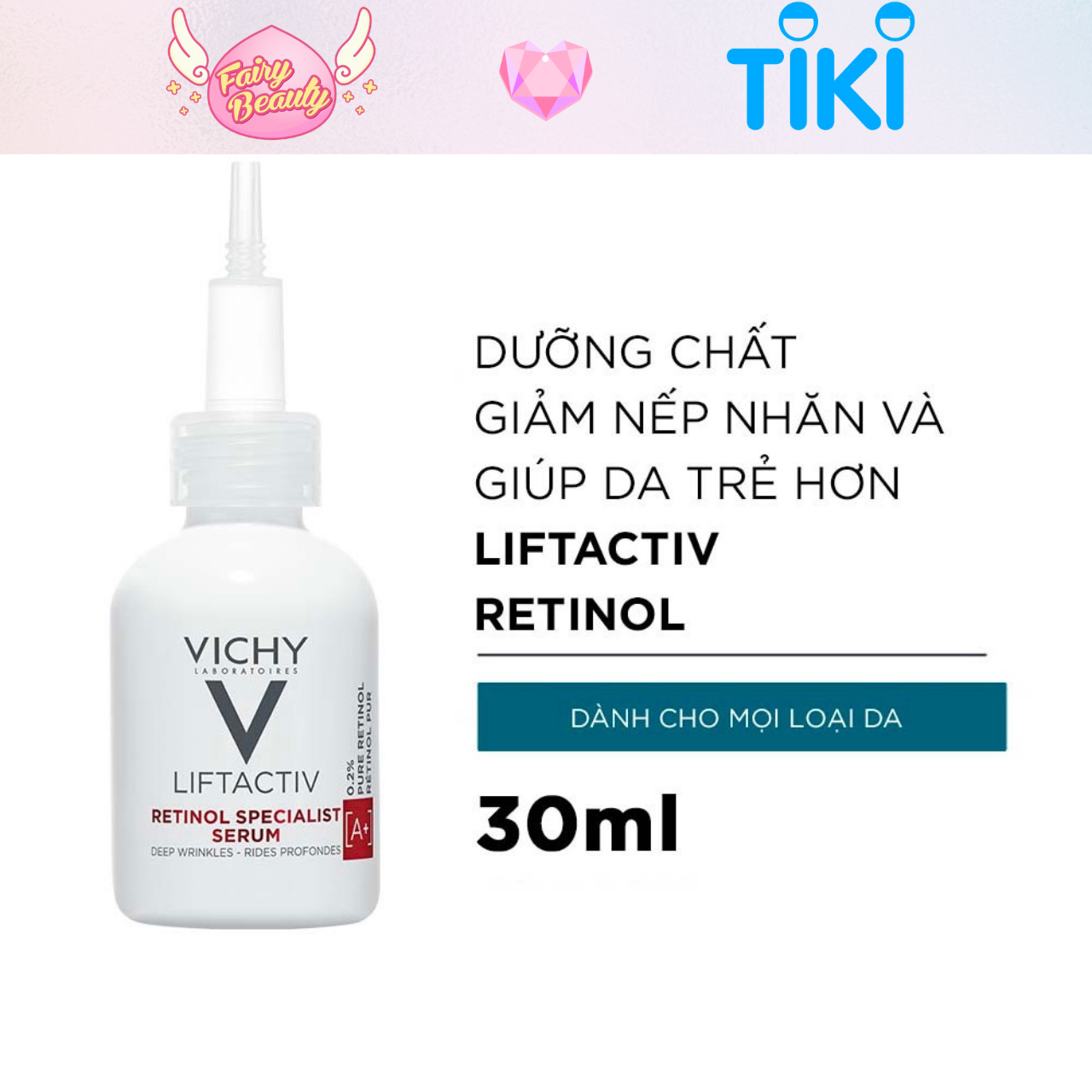 [VICHY] Dưỡng Chất Chứa Retinol Giúp Cấp Ẩm & Chống Lão Hoá Liftactiv Retinol Specialist Deep Wrinkles Serum 30ml