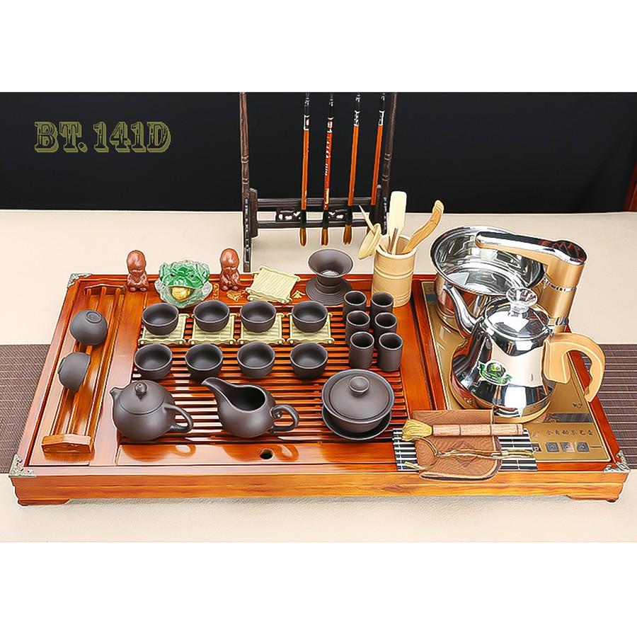 Bàn Trà - Kết Hợp Bếp Điện Thông Minh + Ấm Chén Phụ Kiện - Tặng Xô Trà Thải