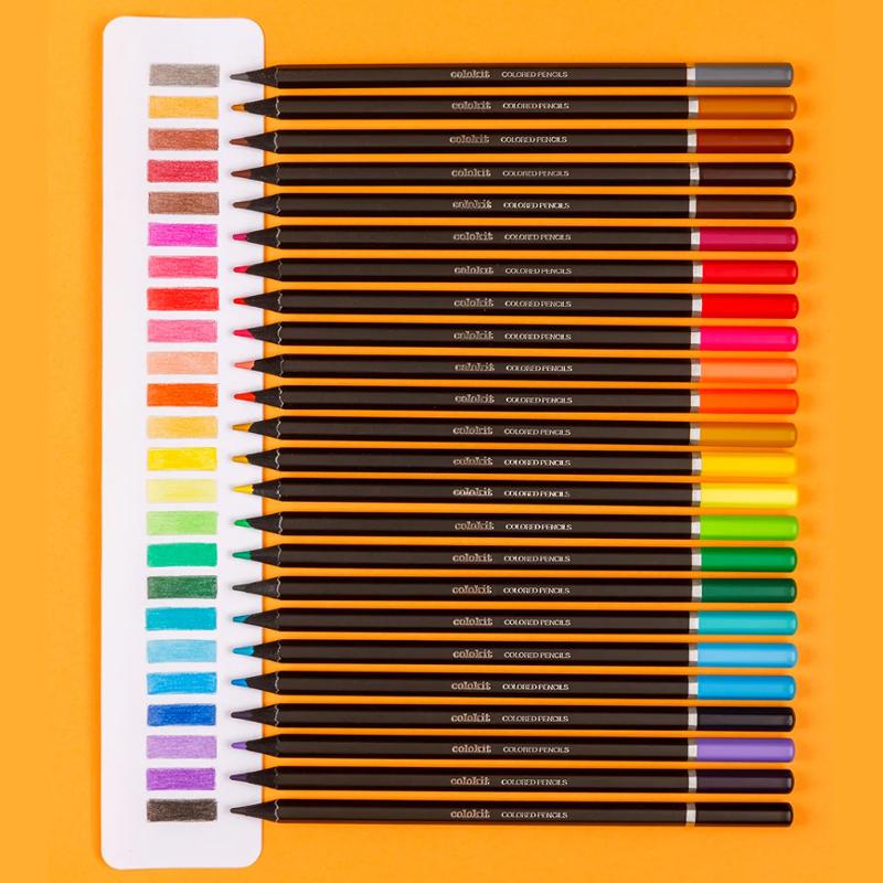 Hộp 24 Bút Chì Gỗ Đen Black Wood Colored Pencils - Colokit CPC-C030