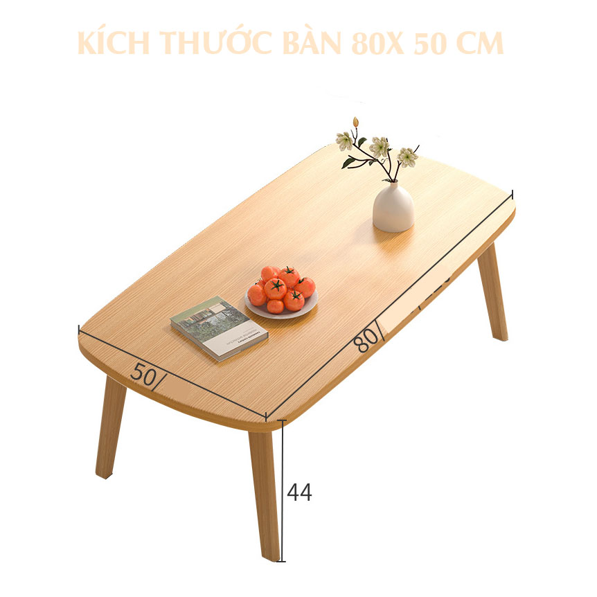 Bàn Trà Sofa Cafe Hình Chữ Nhật Mặt Bàn Bo Góc Chân Gỗ Tự Nhiên DM3016