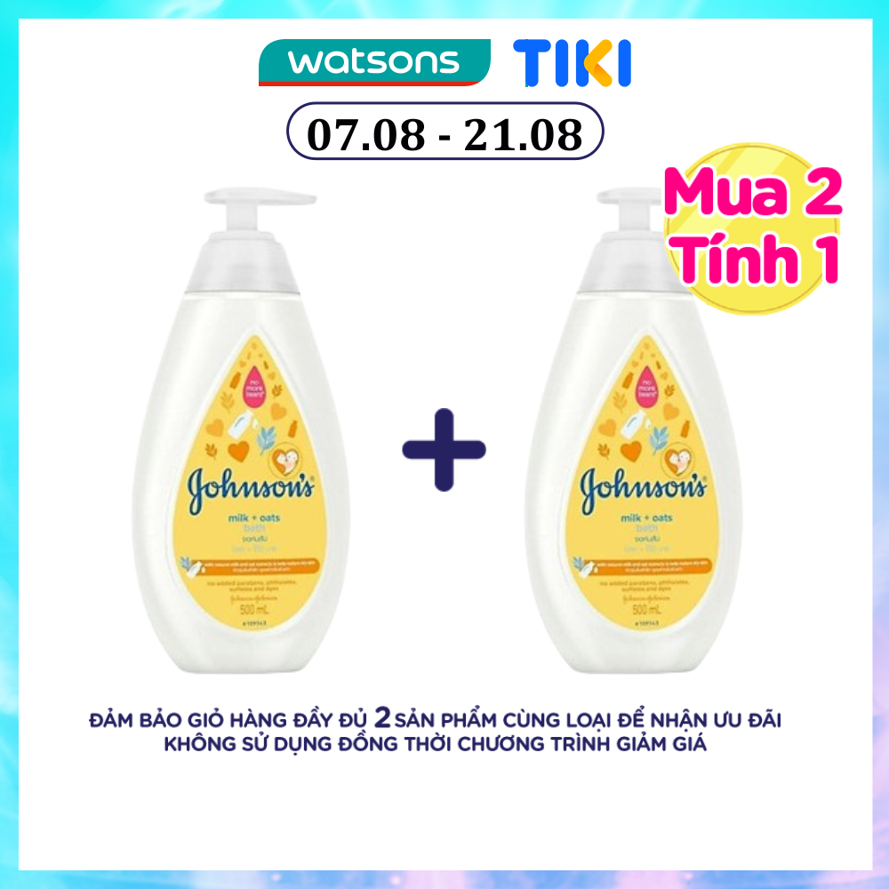 Sữa Tắm Johnson's Milk + Oats Bath 500ml