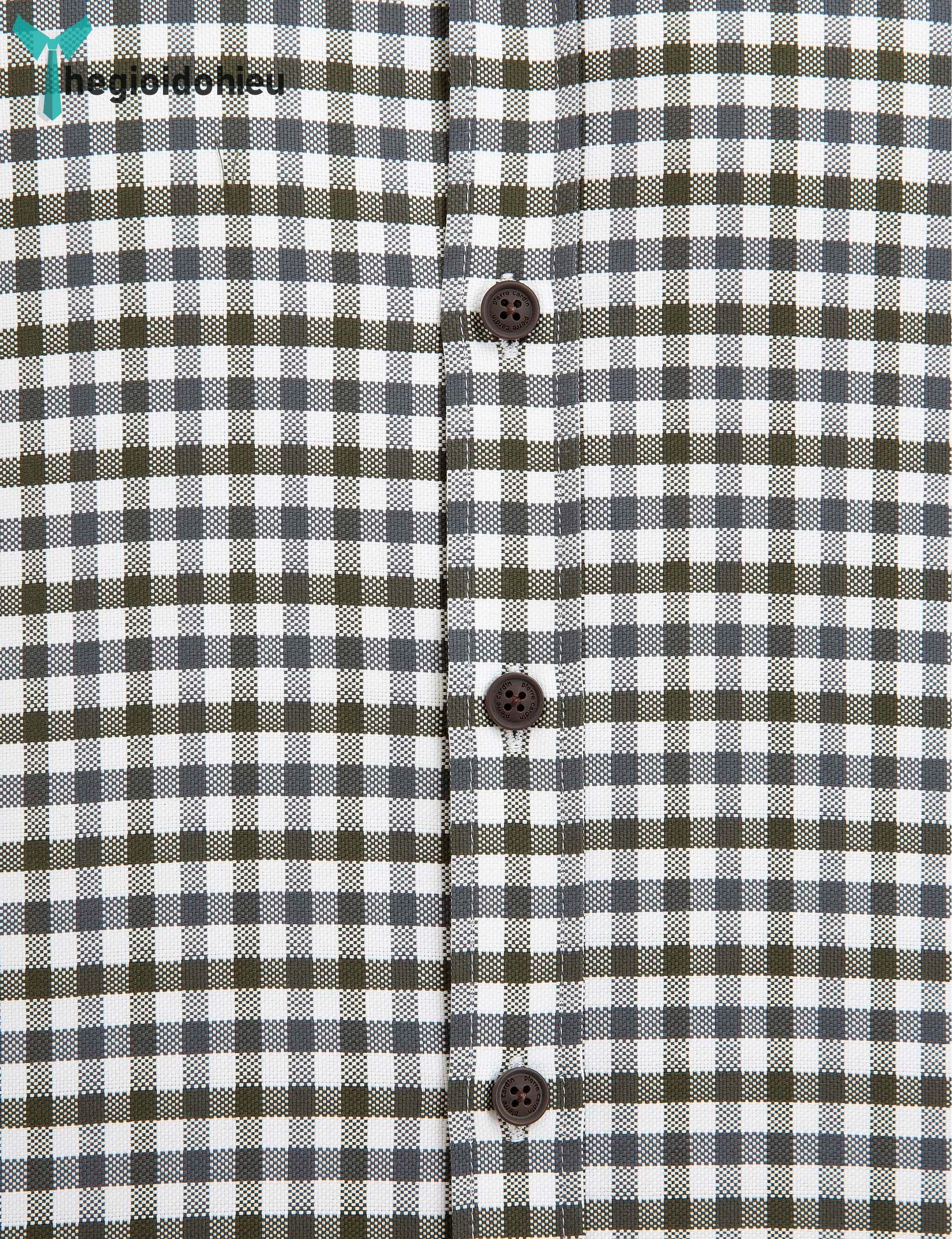 Áo sơ mi nam dài tay Pierre Cadin PCLShirt149 (Caro trắng đen) - Hàng nhập khẩu - Không túi - Caro trắng đen