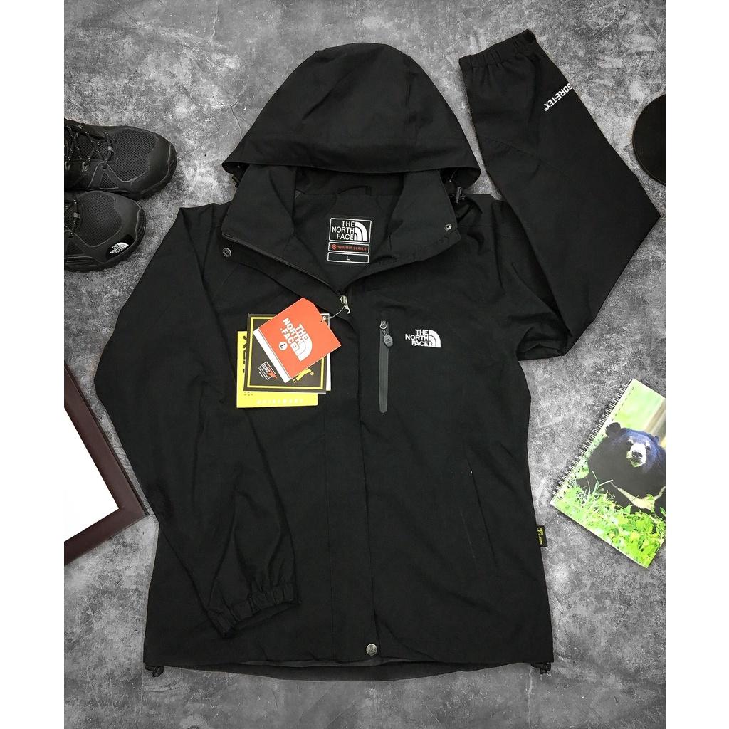 Áo khoác gió nam nữ 2 lớp trượt nước màu trơn thể thao