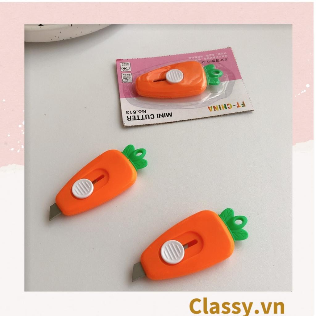 Dao rọc giấy  Classy nhỏ gọn 7CM, hình củ cà rốt màu cam PK1214