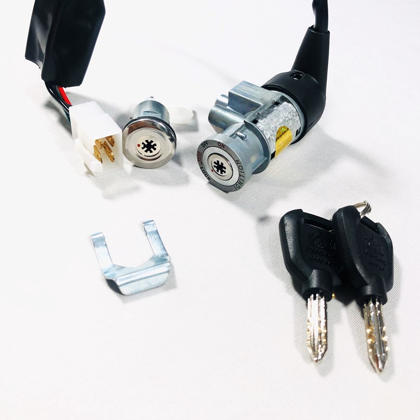 Bộ ổ khoá 8 cạnh gồm khóa yên và khóa xe cho Wave s110