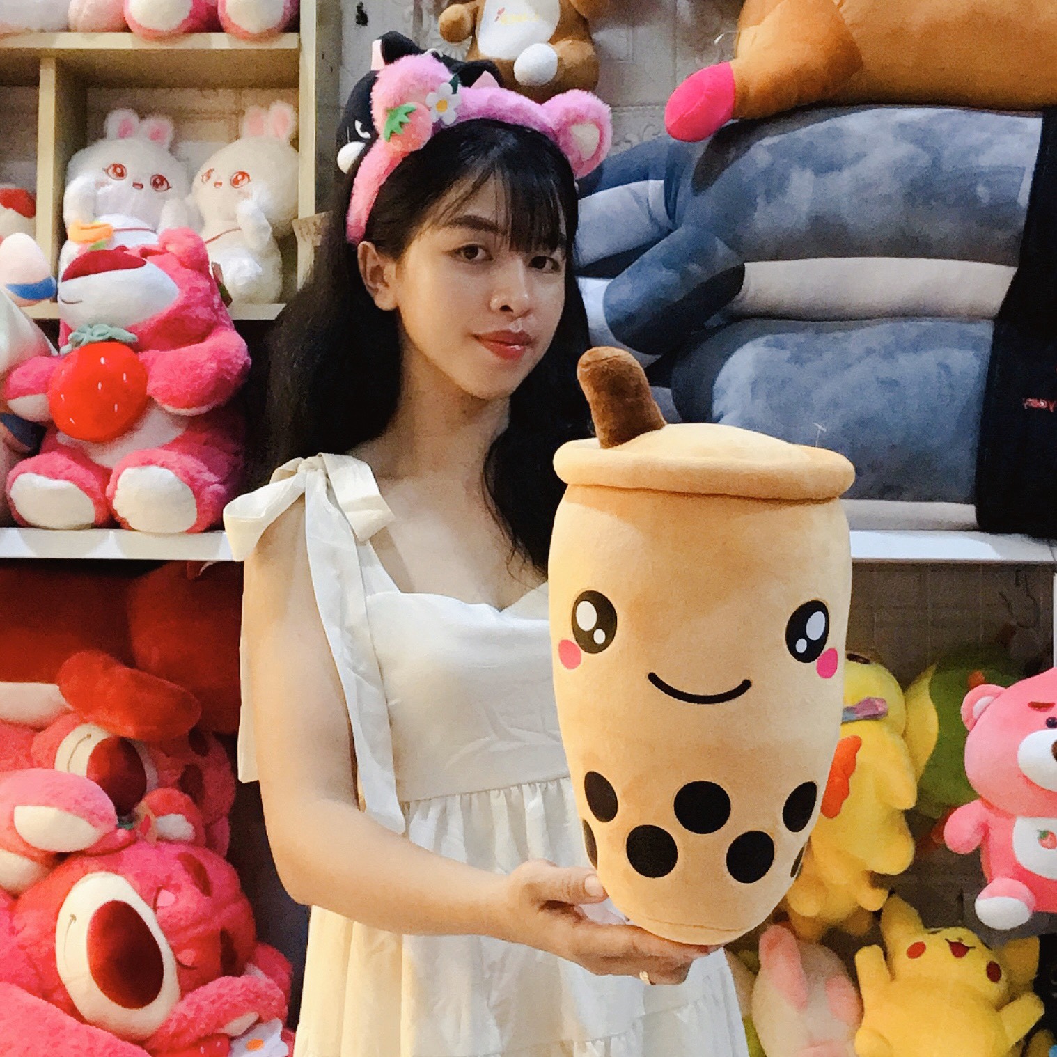 Gấu Bông Trà Sữa Nhồi Bông Êm Mịn Dễ Thương Cao Cấp Hàng Loại 1