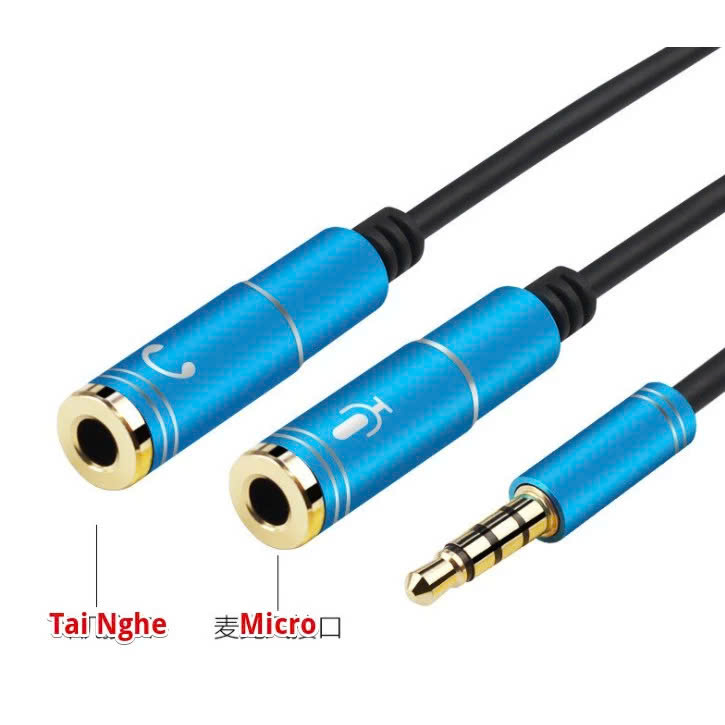 Cáp Chia Jack Thành Mic Headphone - Giao Màu Ngẫu Nhiên - Hàng Nhập Khẩu