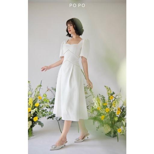 LALITA DRESS váy đá cổ vuông