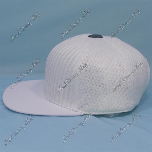 Mũ Nón Snapback thời thượng nón hiphop vá sọc lưới cao cấp phong cách phù hợp với mọi lứa tuổi - Trắng