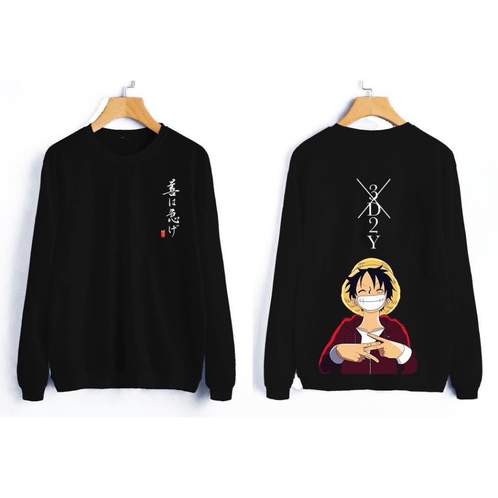 HOT- BST áo sweater One Piece Naruto Haikyu Kimetsu cực chất - hình in cực chất - mẫu áo chất - M