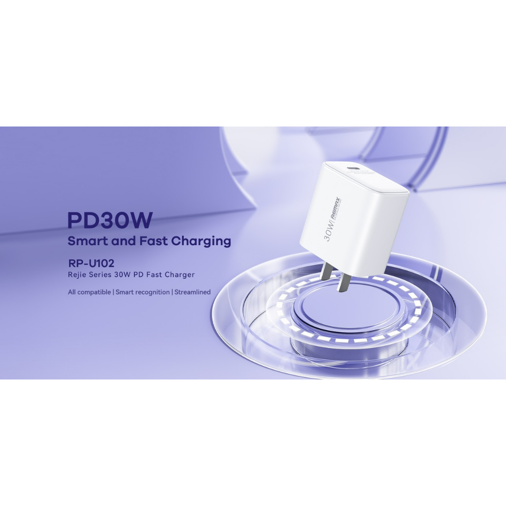 Cóc sạc nhanh Remax RP-U102 PD 30W 1 cổng Type C- Hàng chính hãng