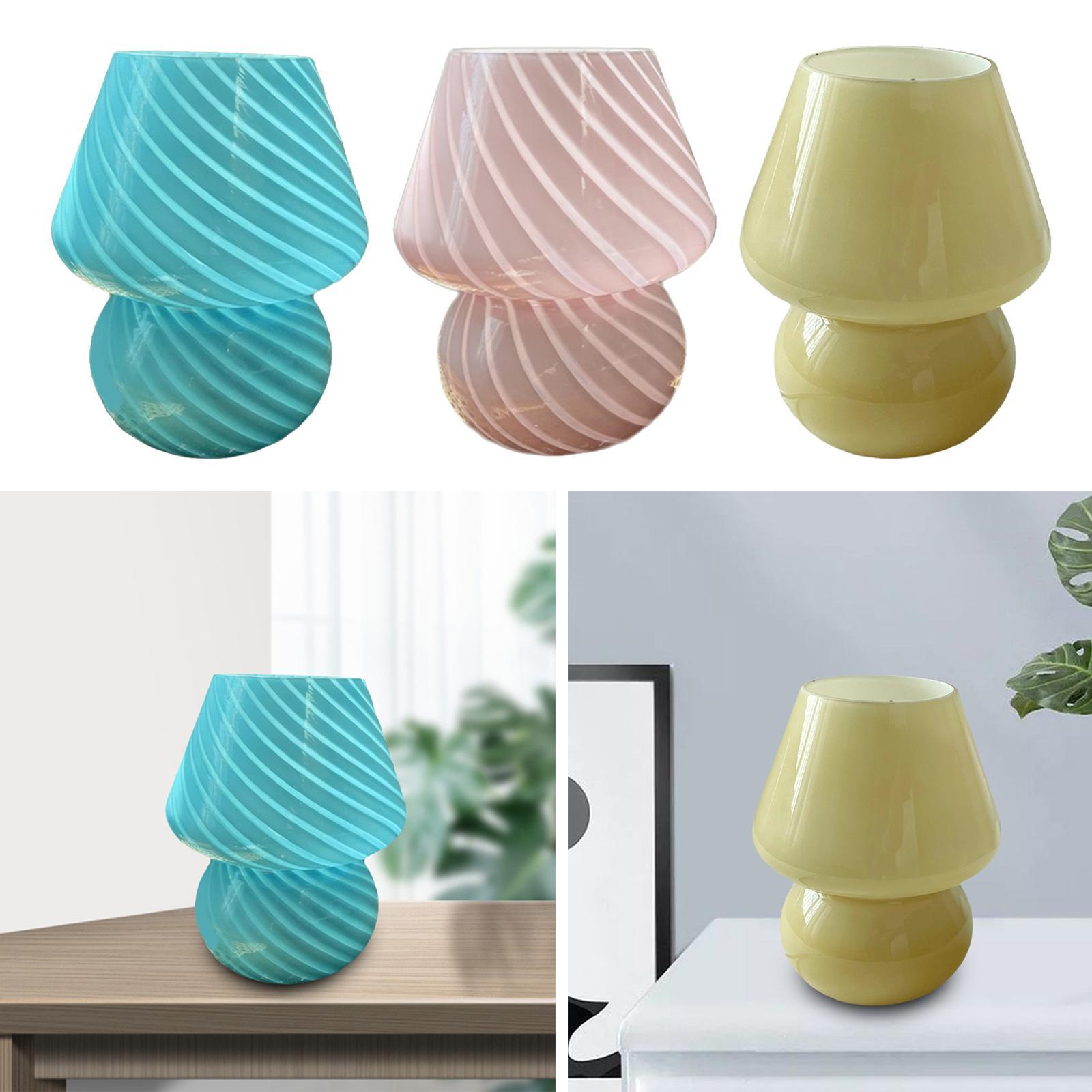 Table Lamp Bedroom Beside Glass Night Light USB Lamps