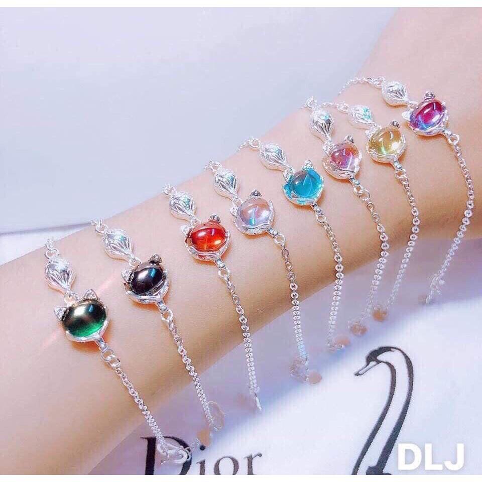 Lắc mặt hồ ly dây xích đủ màu theo mệnh -
