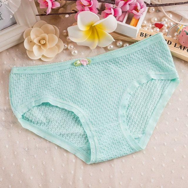 QUẦN LÓT COTTON THÔNG THOÁNG MỀM MỊN ĐÍNH NƠ HOA