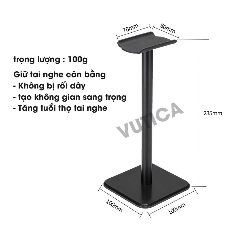 Giá treo đỡ tai nghe đế vuông chống trượt GTN02 đầu tpu chống xước tháo lắp dễ dàng chắc chắn chiều cao 235mm full size