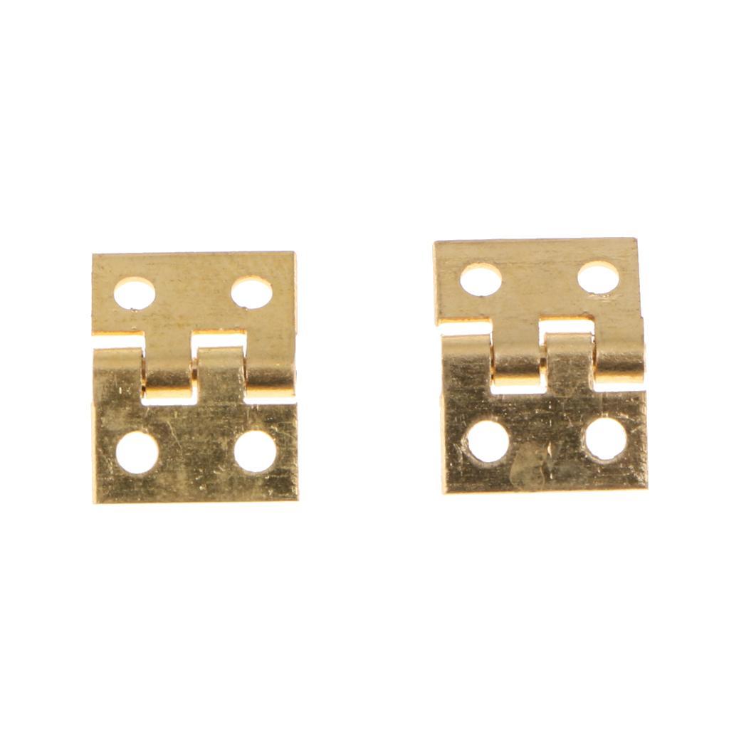 3X Jewelry Box Door Window Cabinet Hinge Small Jewelry Chest Hinges New Gold