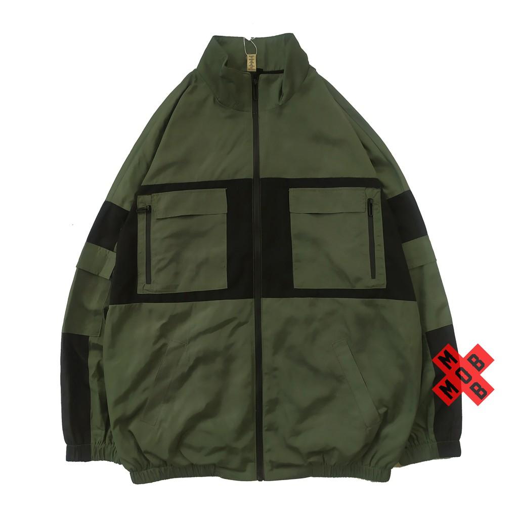 Áo khoác gió 2 lớp - Áo khoác dù unisex - Màu đen