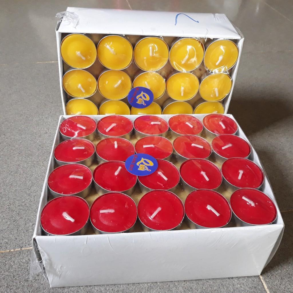 Đèn Cầy Tea Light Đế Thiếc Cháy Lâu Đồ Thờ Cúng Thiên Lộc - Hộp 100 Viên Thiếc