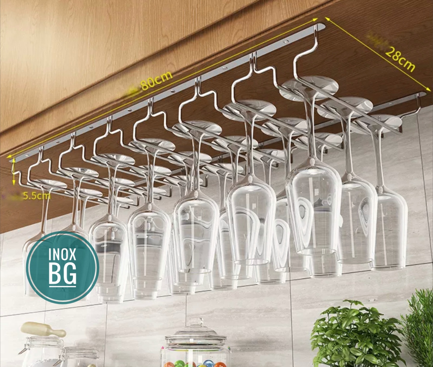 Treo ly 3/4/5/6/7/8 hàng sâu 28cm Inox 304 chịu nước