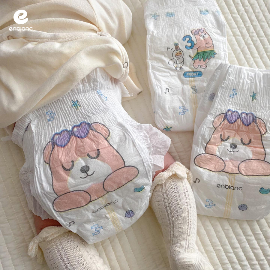 Combo 2 Bịch Tã Dán Hàn Quốc ENBLANC KEEP FRIENDS Thấm Hút Nhanh, Chống Tràn, Khô Thoáng Cho Bé Size M (5-10kg) 32 Miếng