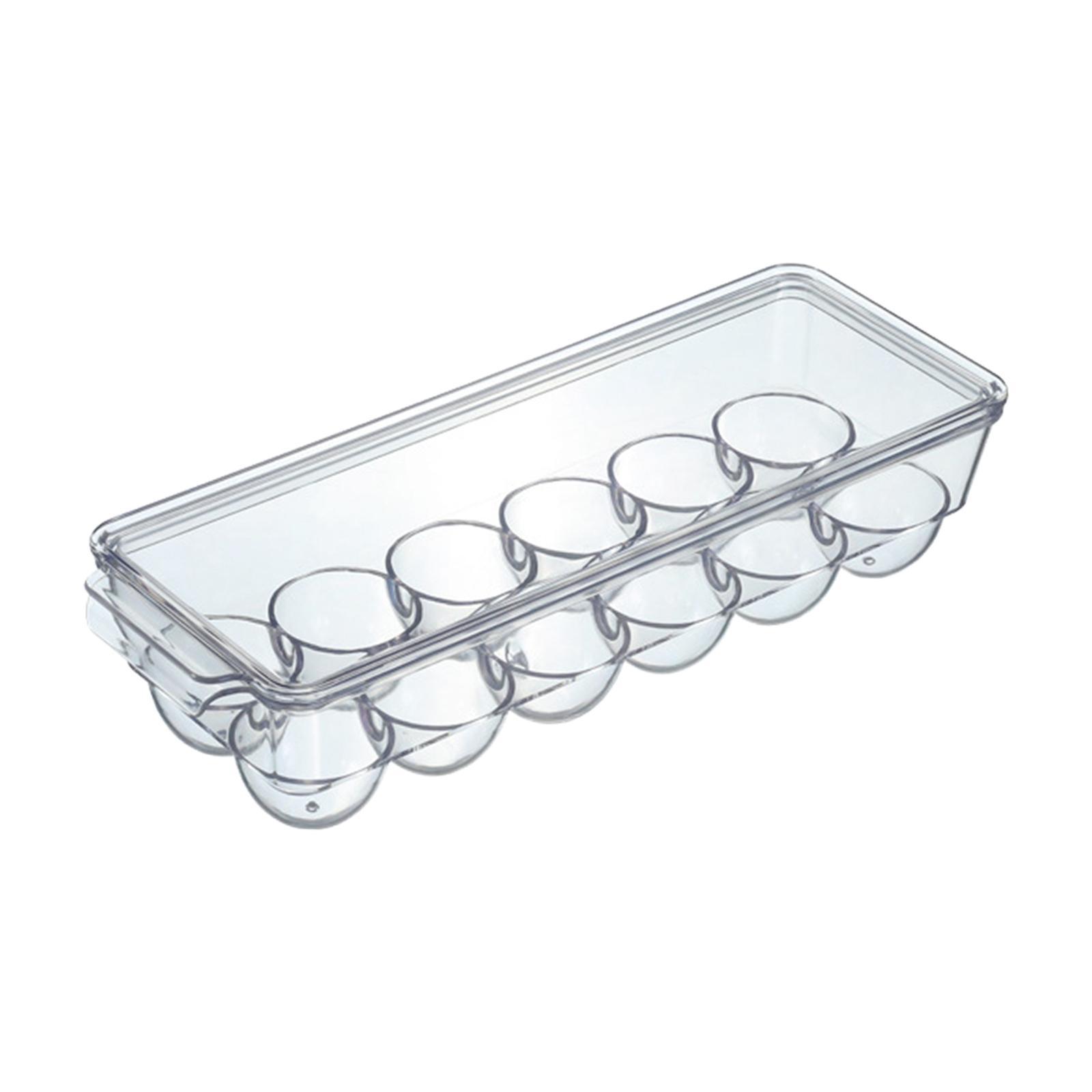 Egg Holder Tray, Egg Tray with Lid, Egg Holder Storage Tray Transparent Save Space Refrigerator Egg Organizer, Eggs Container, for Kitchen