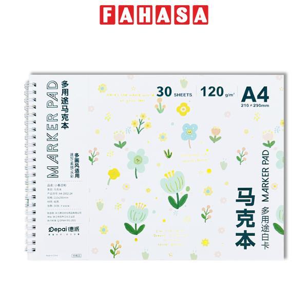 Tập Vẽ Lò Xo A4 - 120gsm - Depai 2002-25 (30 Tờ) - Mẫu 8