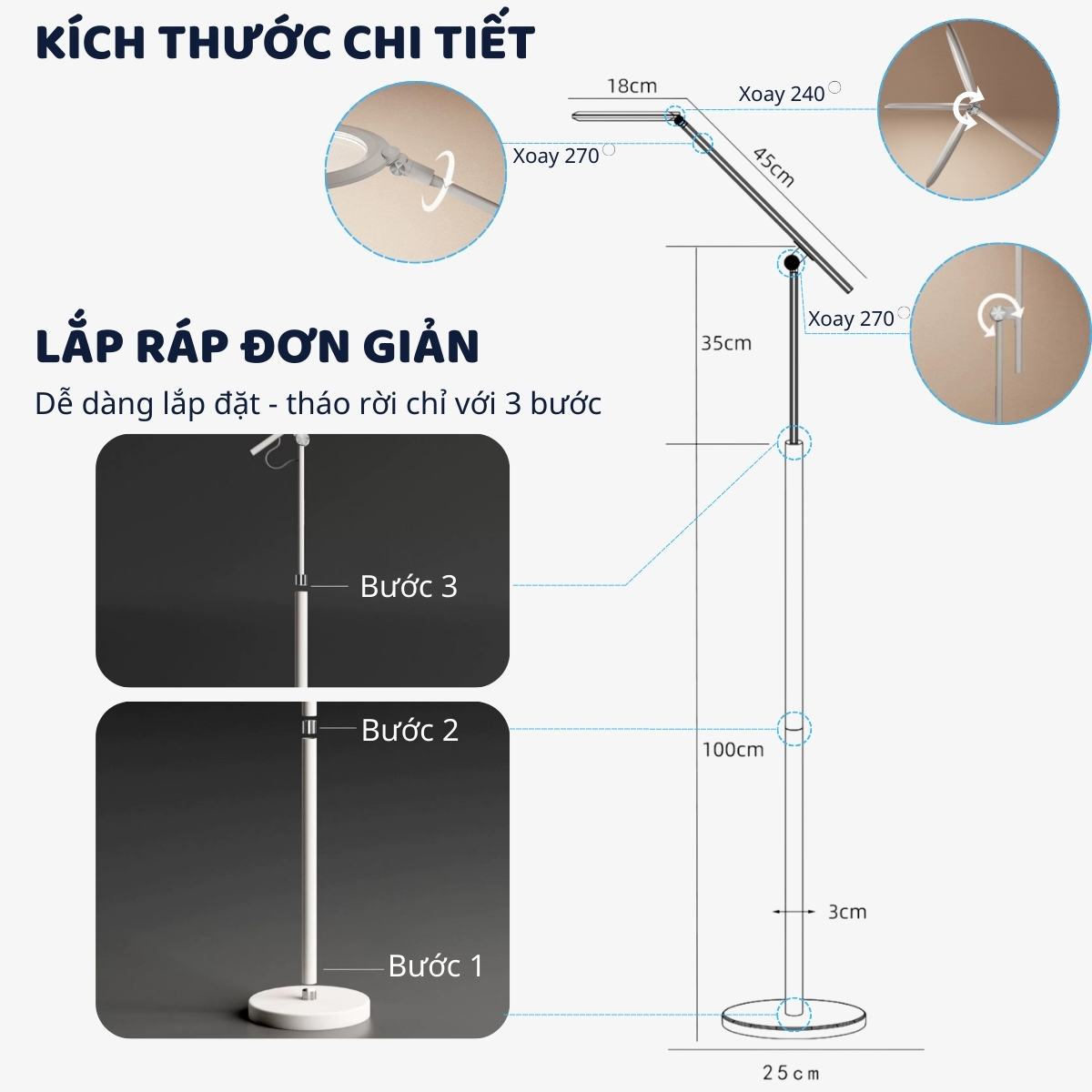 Đèn sàn LED bảo vệ mắt thông minh Ergo Edge chống cận để học tập, làm việc, đọc sách