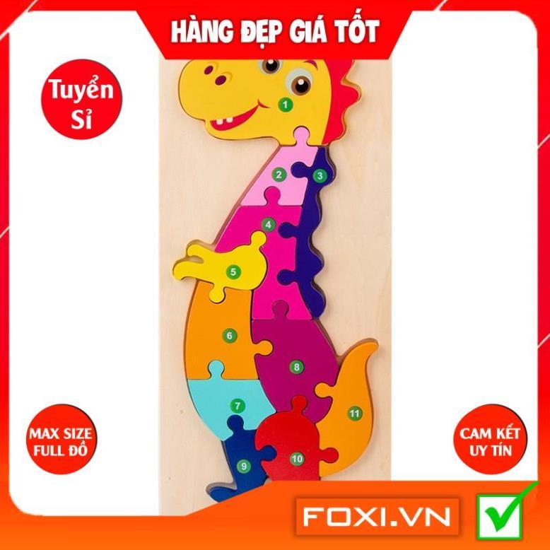 Miếng lắp ghép theo số thành hình các con vật Foxi-gần gũi-dễ thương-nhiều màu sắc-món đồ chơi lý thú dành cho các bé