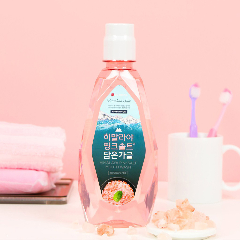 Nước súc miệng Bamboo Salt Himalaya Pinksalt Mouth Wash Ice Calming Mint 760ml