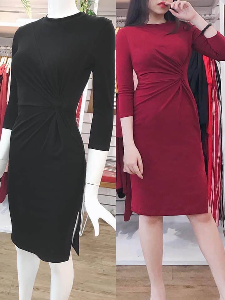 F842 Đầm ôm thiết kế xoắn eo