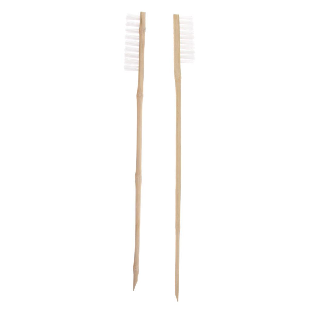 2 Pcs Wooden Long Handle Parrot Bird Cage Cleaning Brush Cage Accessories
