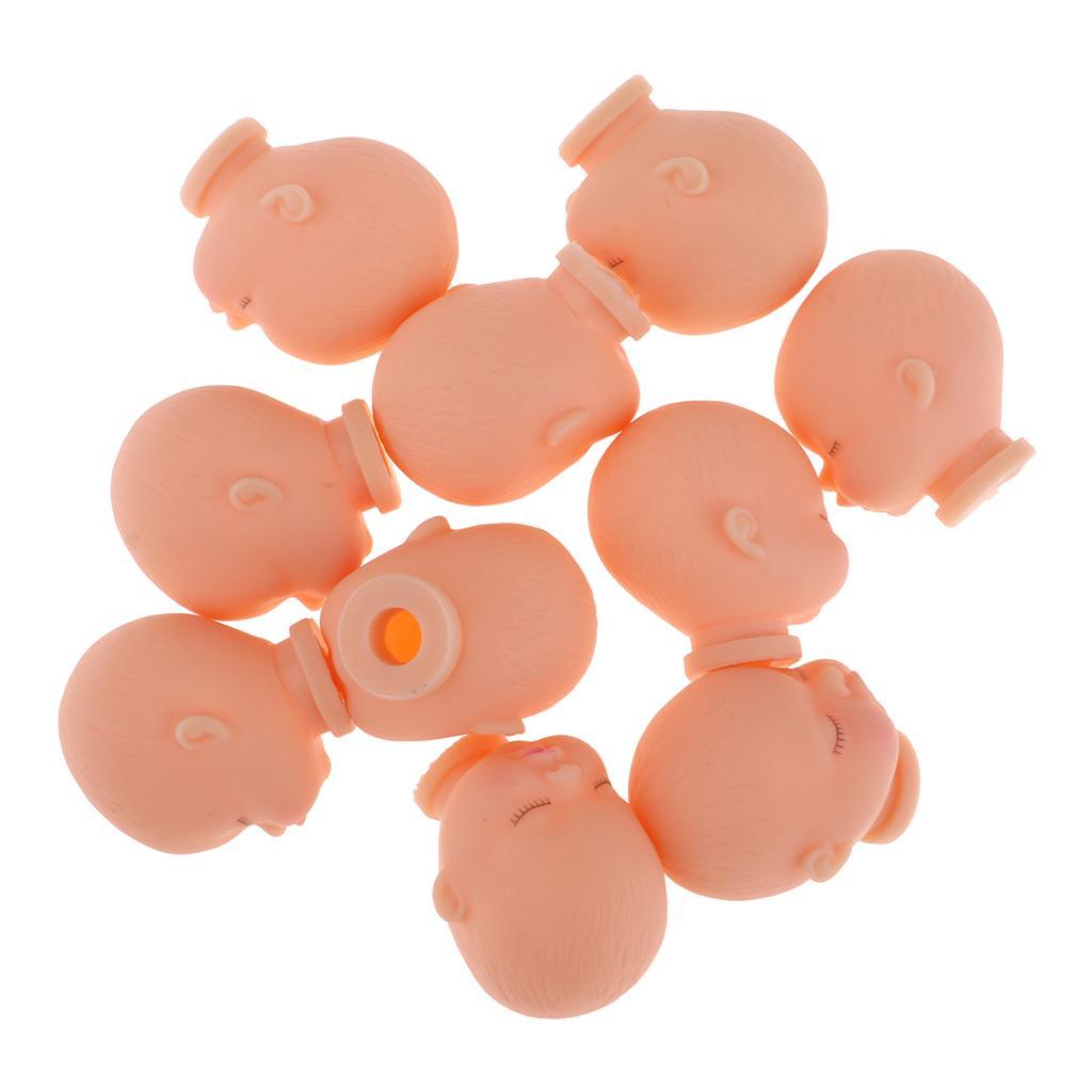 10pcs Lovely Sleeping Baby Head  For Mini Keychain Doll Making Accessory