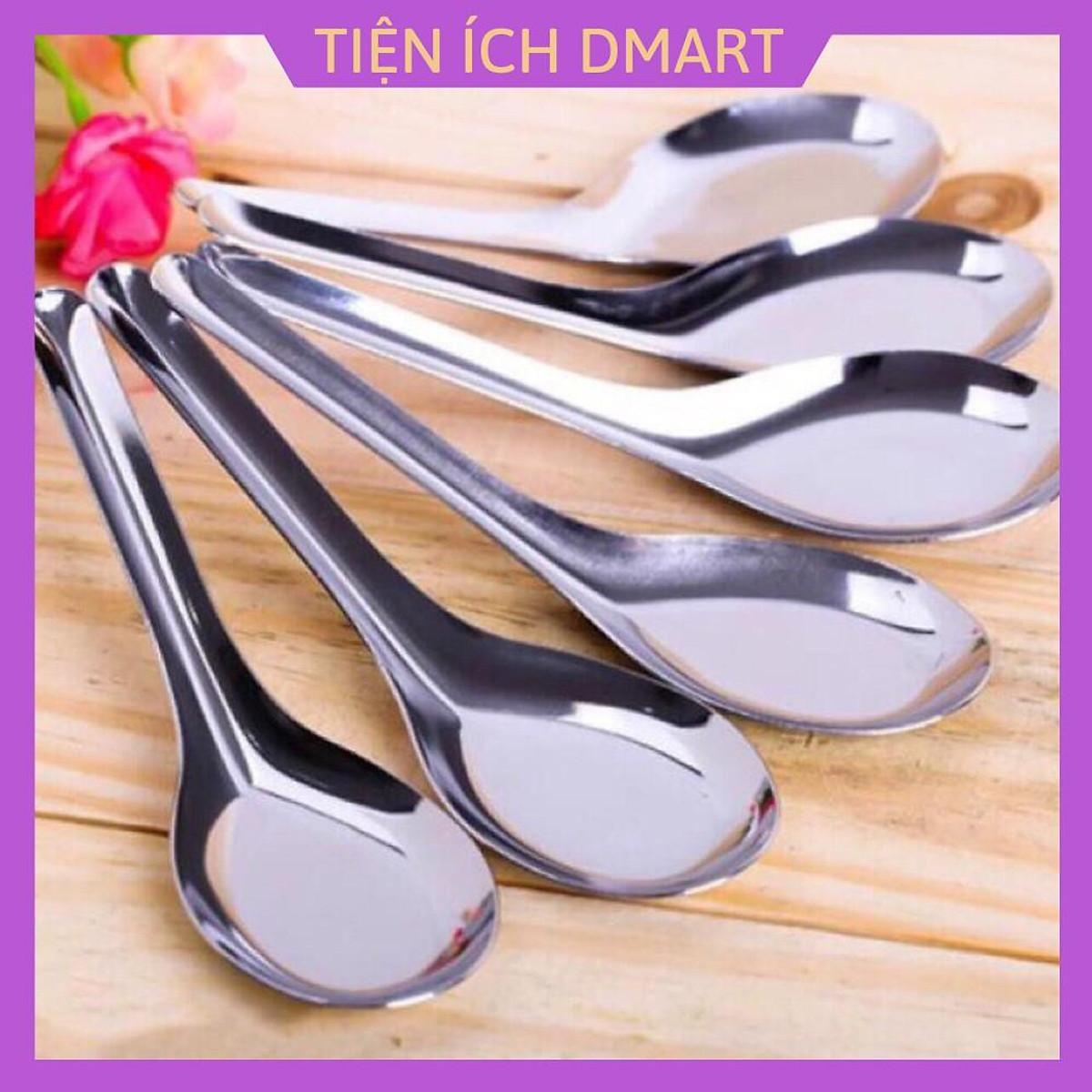 1 thìa inox 304 ăn phở ăn cơm loại dày đẹp không gỉ sét