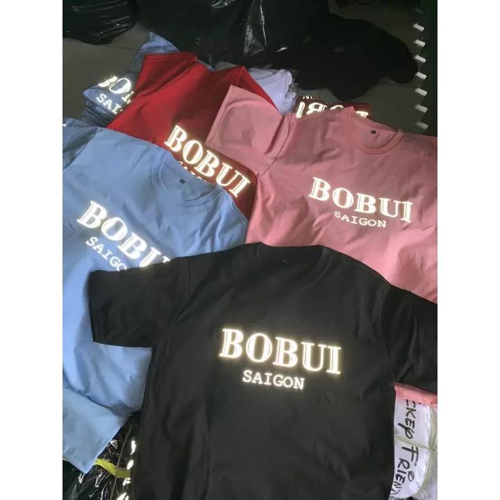 Áo Oversize BOBUI Xanh Phản Quang , Tee Bobui Saigon Reflective BLUE