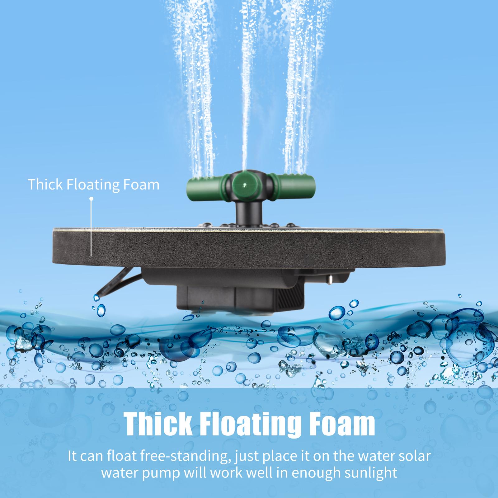 Máy Bơm Nước Năng Lượng Mặt Trời Rgb Led Có Pin Tự Động Tắt Đầy Màu Sắc 4W Với Vòi Xoay 360°