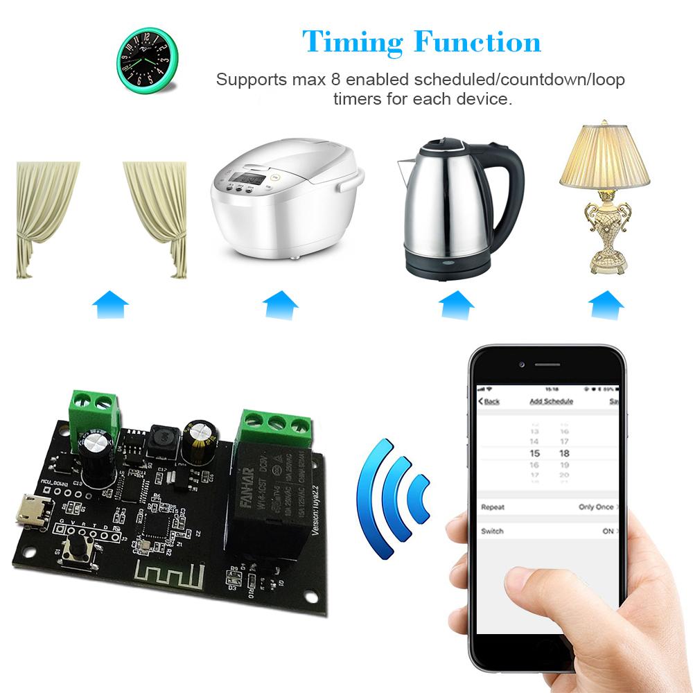 XMô-đun chuyển mạch không dây kết nối wifi DC5V 12V 24V 32V, điều khiển từ xa