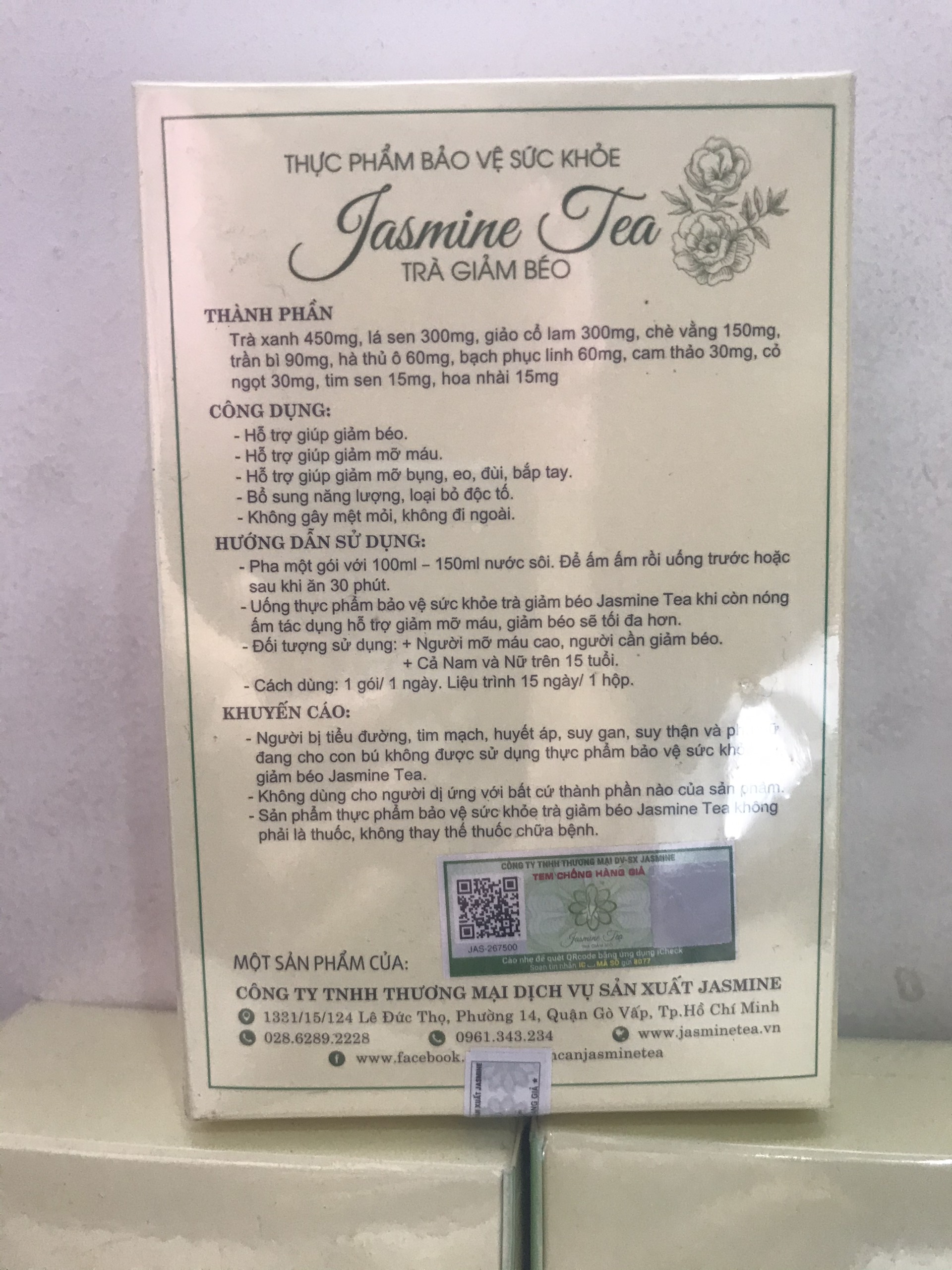 Trà Hỗ Giảm Béo Jasmine Tea , Tặng kèm thước dây đo vòng eo