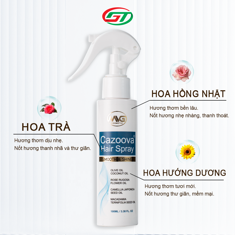 Xịt dưỡng tóc phục hồi hư tổn hương nước hoa Cazoova Hair Spray 100ml
