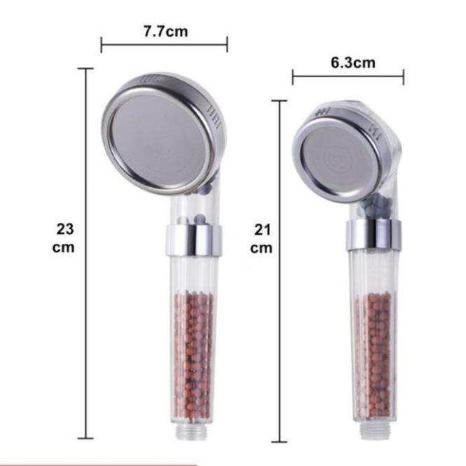 Vòi sen tăng áp loại to 7.7cm có hạt lọc nano - Tặng kèm dây 206802