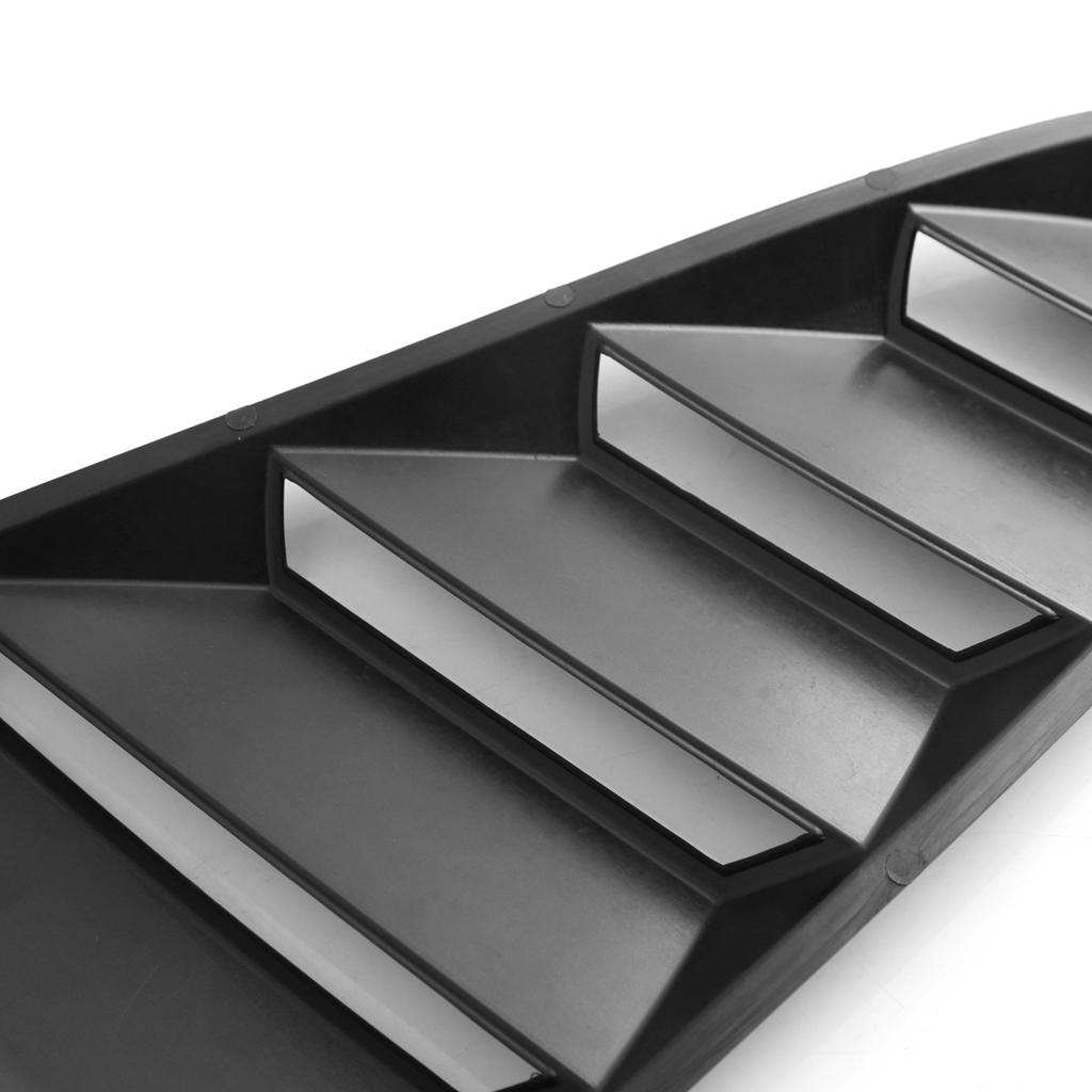 Pair Car Side Window Louver Cover 1/4 Scoop For Ford Mustang 2015-2017 Black