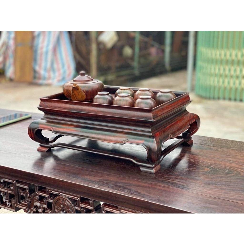 Khay trà gỗ trắc kích thước dài 30rộng 20 cao 12cm