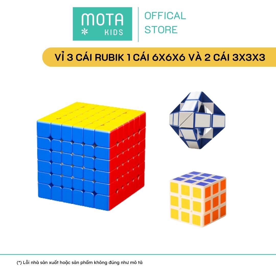 [MAH6600-66 - Mota Montessori] Đồ chơi cho bé Vỉ 3 cái Rubik 1 cái 6x6x6 và 2 cái 3x3x3 - Hàng chính hãng