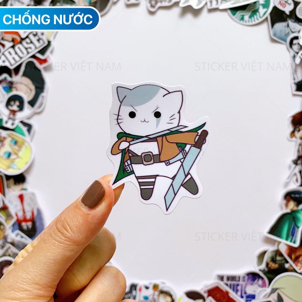 Sticker in hình ATTACK on TITAN - Dán Trang Trí - Chất Liệu PVC Cán Màng Chất Lượng Cao Chống Nước, Chống Nắng, Không Bong Tróc Phai Màu - Kích thước 4-8cm