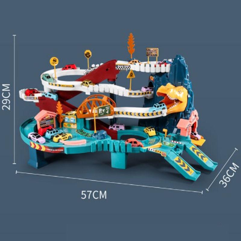 Đồ chơi Garage đỗ xe, đường đua tốc độ, đường hầm khủng long,tòa tháp sky tower cho bé