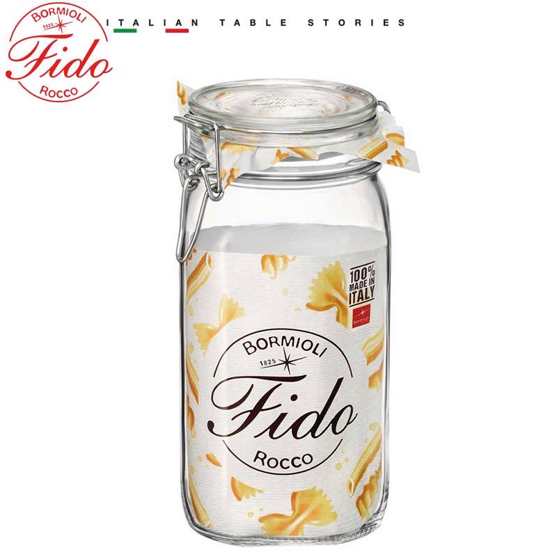 Hũ thủy tinh nắp cài Fido 1500ml, đựng cà phê, ngũ cốc