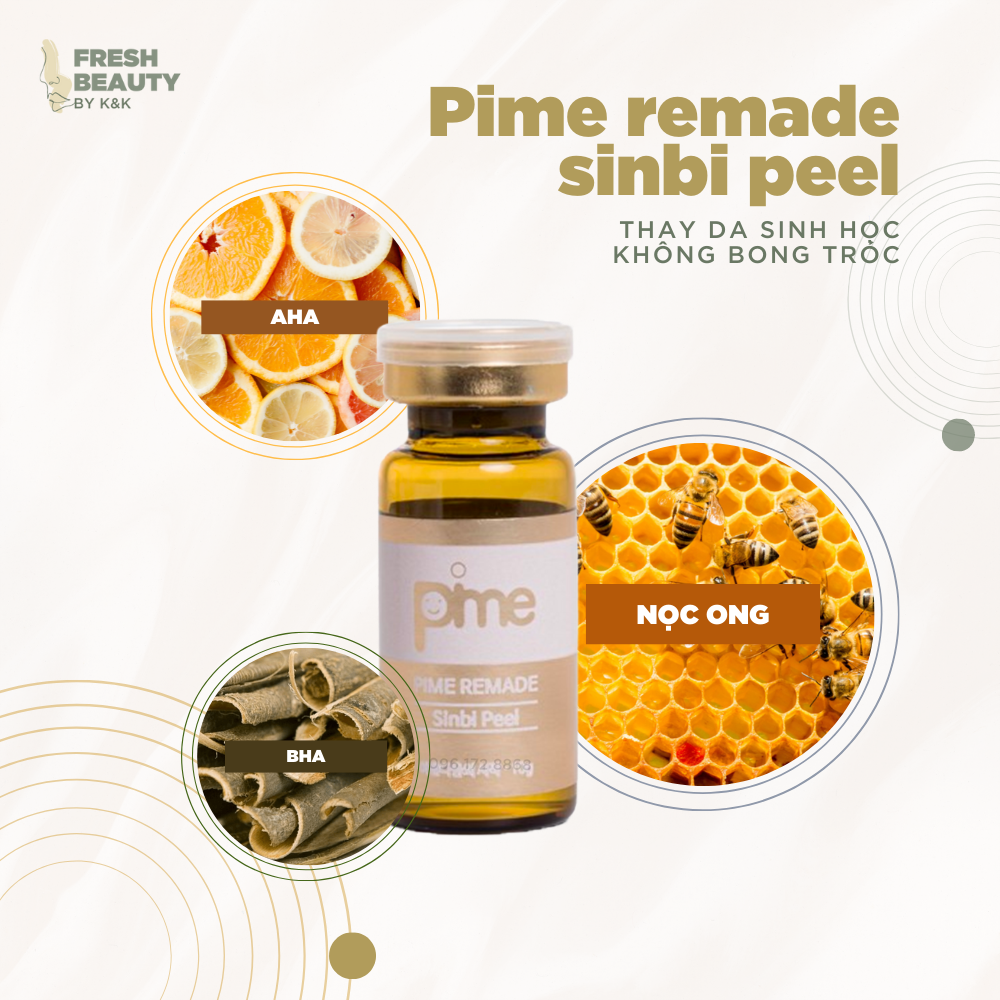 Thay da dịu nhẹ Pime Sinbi Peel lành tính tái tạo, hỗ trợ giảm thâm, mờ sẹo, kiềm dầu 10ml