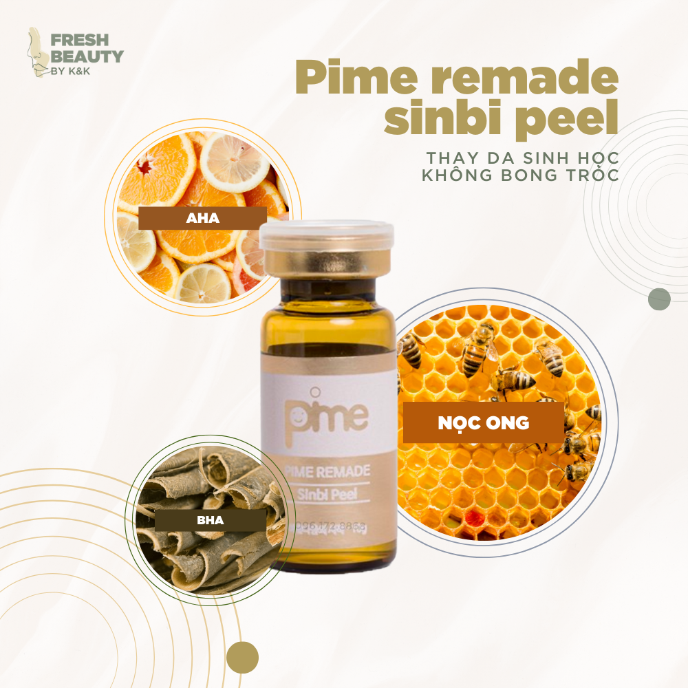 Set 5 thay da sinh học Pime Sinbi Peel tái tạo, hỗ trợ giảm thâm mụn, sẹo, nám, tàn nhang 10ml
