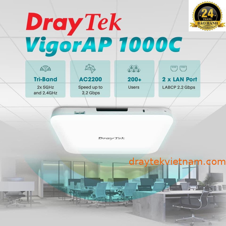 Wifi DrayTek VigorAP 1000c PoE - Hàng chính hãng