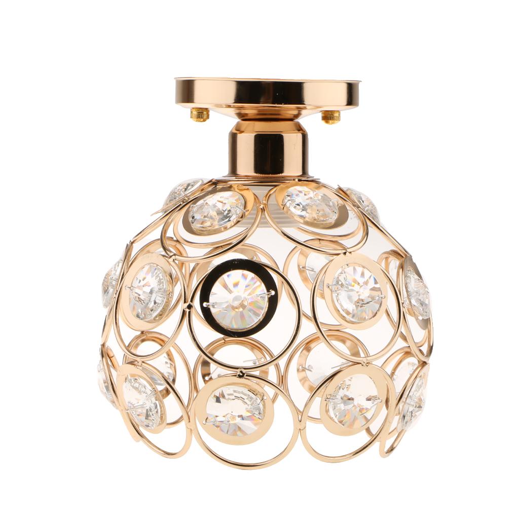 Elegant Iron Crystal Ceiling Light Cover Chandelier Pendant Lampshade 3 Colors